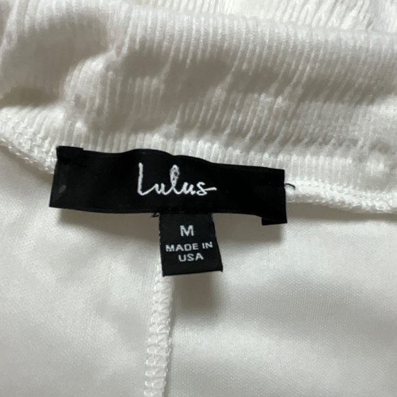 LULUS Blissful Beginnings White Poly Spandex Fully Lined Wide Leg Pants US Sz M - Picture 4 of 10